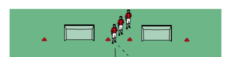 TACTICAL EXERCISE Set up area as shown in the diagram and split players into 2 teams.