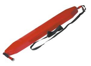 The standard rescue tube is 50 in length and 6 X 4 thick, which provides approximately 44lbs of buoyancy. Attached to the rescue tube is a 66 heavy-duty towline.