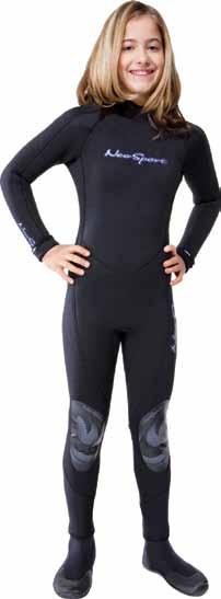 Both style wetsuits offer adjustable collars and sport graphics just like our