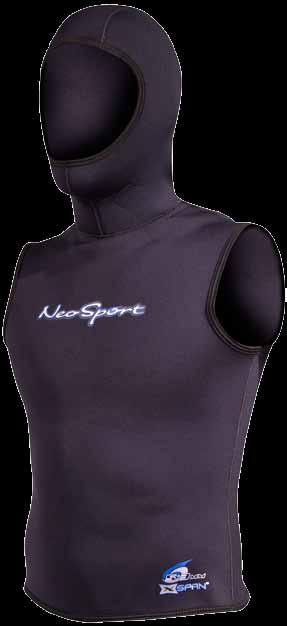 XSPAN MEN S AND WOMEN S 5/3MM XSPAN HOODED VEST Neo Sport hooded vests are the most comfortable and best fitting hooded vests in the business, developed and proven with 50+ years of manufacturing and