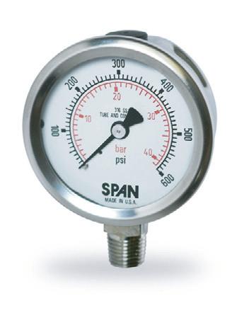 SC gauges are suitable for applications with media compatable with brass or 316 stainless steel wetted materials Benefits Matching sealed stainless steel cases are offered in three sizes in plain or