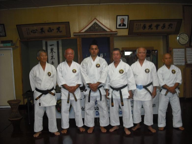 3. October 14th; Mr. Anthony Gibson from Canada promoted to 3 rd dan. He joined to New Zealand group and stayed in Okinawa about two weeks. Mr. Plaisted kyoshi 7 th dan and Mr.