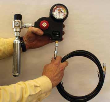 high pressure regulator, make sure the shut off valve is closed.