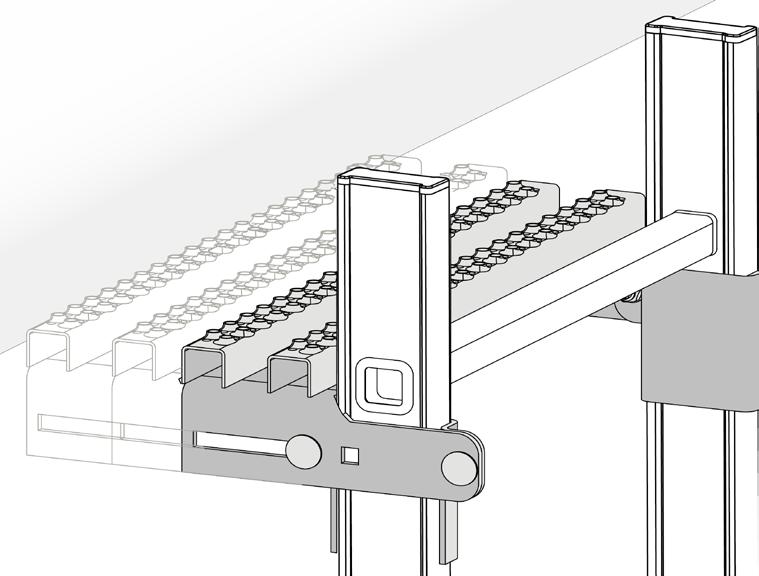 Assembly specifications Ladder exiting dimension The upper edge of the top rung must be at the same height as the stepping area of the exit surface.