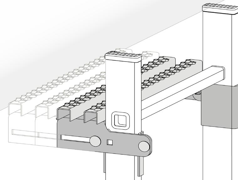 Installation specifications Ladder exit dimension The top edge of the uppermost rung must be level with the stepping surface of the exit surface.