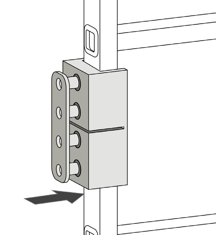 Ladder connection 4. Insert the plate with screw sleeves into the mounting aid and use as a drilling guide. 5.