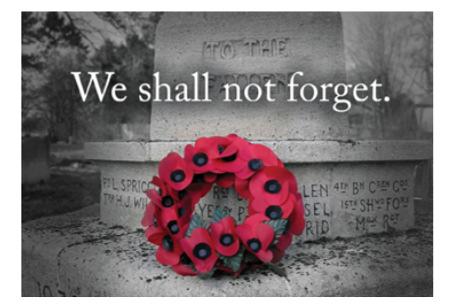 November 11th How will you Remember? Wear a Poppy..attend a cenotaph..shake a Veteran s hand Welcome New Member We welcome Mr. Robert Winand and his wife Yvonne as new members of SPSC.