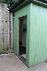 Access to gentlemens toilets 8cm step There is a manual door which is 80cm wide on