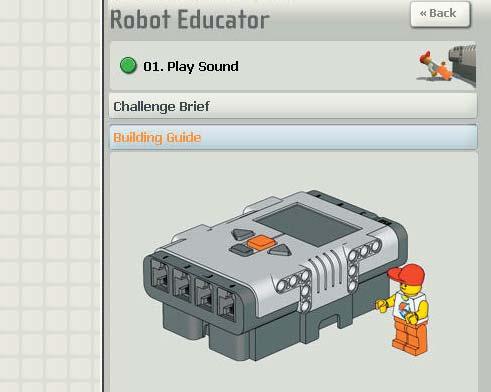 Software Robot Educator 4 Follow the building instructions to build the Robot Educator
