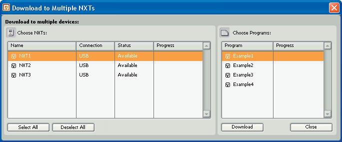 Before using this function, make sure that all of the programs you would like to download are open in the software.
