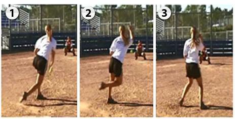 Essential Softball Pitching Grips Page 10 Regardless of the type of follow through, the pitcher should be balanced, in full control of her body and ready to make a play fielding the ball if necessary.