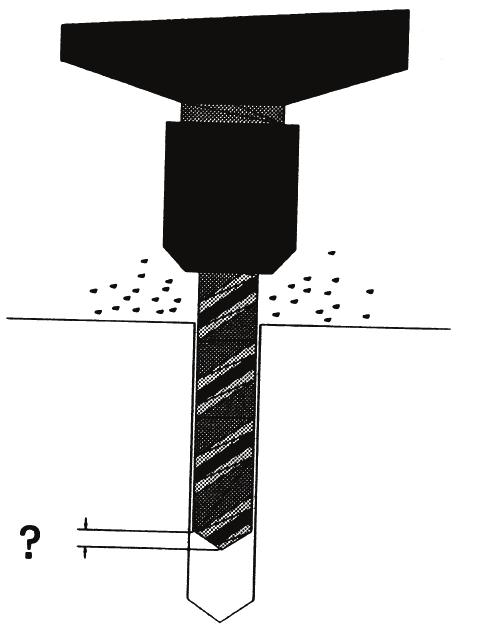 Anchor Drilling Once you have located proper anchor positions, drill holes to accept the anchor shells. Measure the drill bit beveled depth.