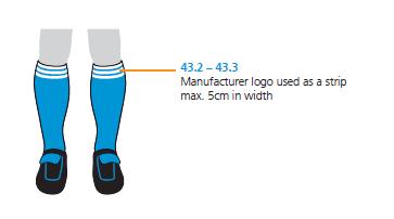 The trademark may be used alone as a logo or in combination with the names of the manufacturer but shall not exceed 20cm 2 on the shirt and 12cm 2 on the shorts and the sock.