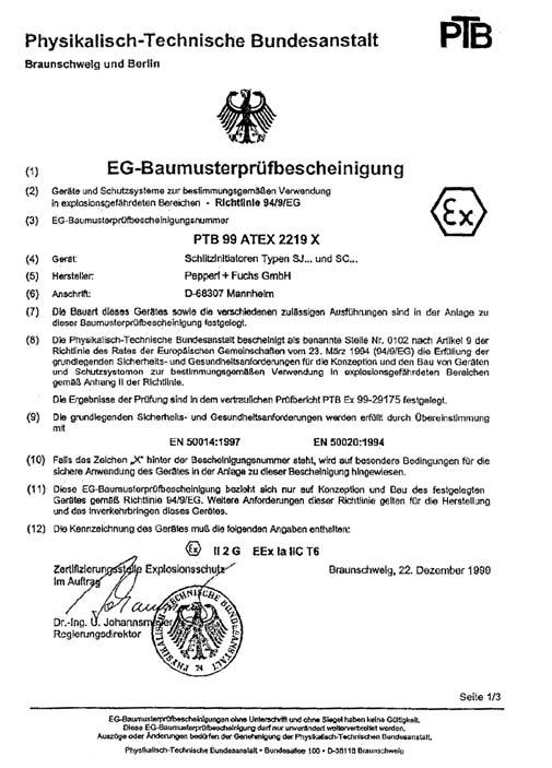 Figure 4: ATEX certificate for IGTM