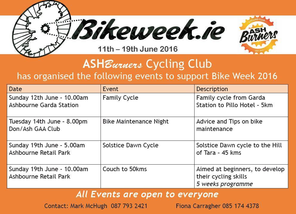 5. Ashburners Cycle Club this relatively new cycle club in Ashbourne organised a series of events to celebrate Bike Week.