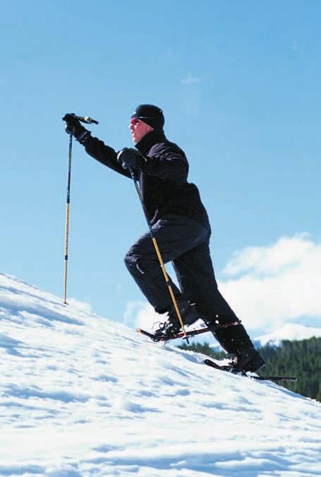 SKI TOURING AND SNOWSHOEING Turning The easiest way to change your direction of travel is by using the arc turn.