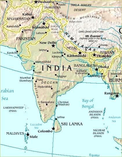 Indian Subcontinent Subcontinent- a large landmass that is smaller than a continent. The Himalaya form a natural boundary between India and other countries.
