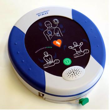 HeartSine samaritan PAD with CPR Advisor, model SAM 500P features K A B C On/Off button Press this button to turn the device on and off. Shock button Press this button to deliver a therapeutic shock.