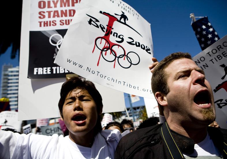 NO PEACE WITHOUT HUMAN RIGHTS Critics of the Olympics point out that, although the IOC talks about respect, friendships and peace through sport, some of the host countries Protests against Beijing