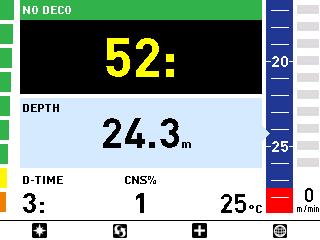 Icon HD Dive Computer SURFACING MODE: NITROX When the diver reaches a depth of less than 1 m (3 ft), the dive is considered suspended: the dive time is not updated any longer and ICON HD displays the