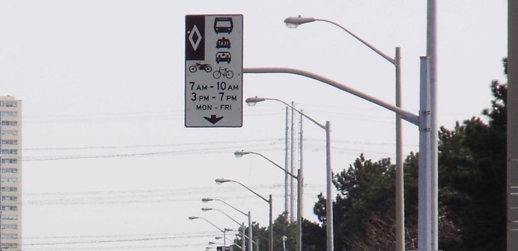 High-Occupancy Vehicle (HOV) Lanes Reserved lanes for