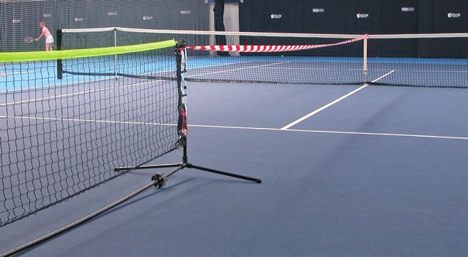 Tape, marked (above) as a Red court Using these slower balls will help players to develop the most efficient technique, and