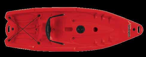 compartment with shock cord deck rigging Fin for superior tracking Recessed cooler area with strap Includes paddle 10 305