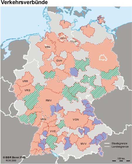 Complete Coordination and Integration of Public Transport in Germany Verkehrsverbünde (regional transit authorities) Allocate operating