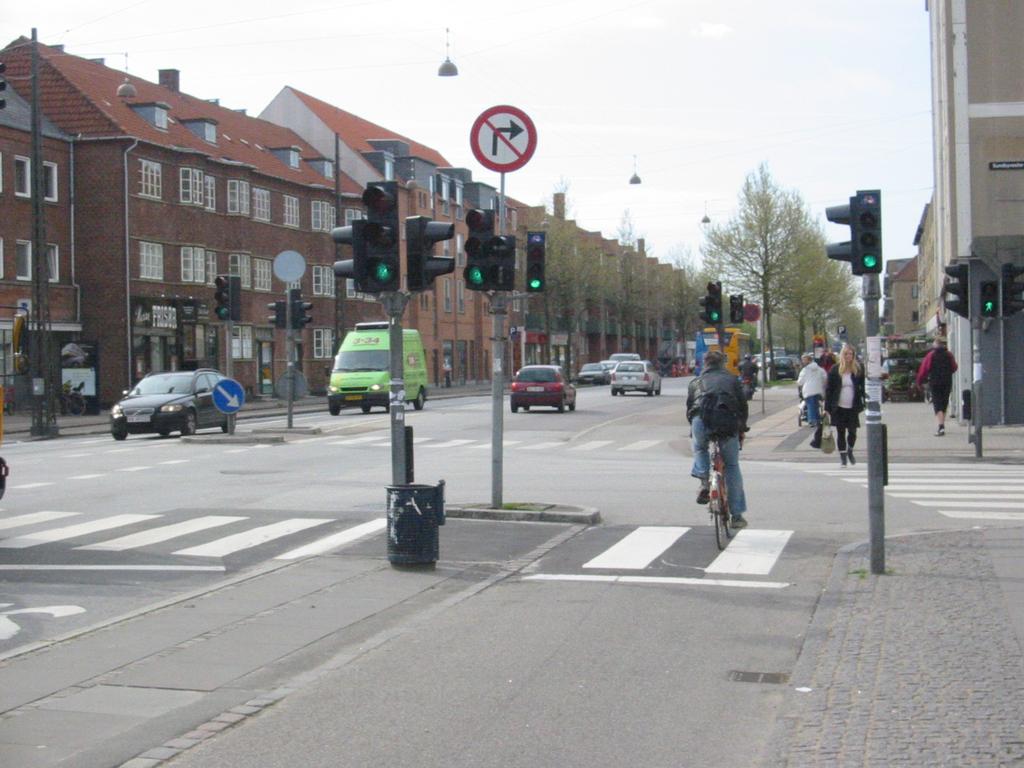 Typical intersection in Copenhagen, with