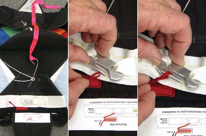 to pull the red or green flex-tab out of its pouch, at a 180 degree angle to the mouth of the pouch.