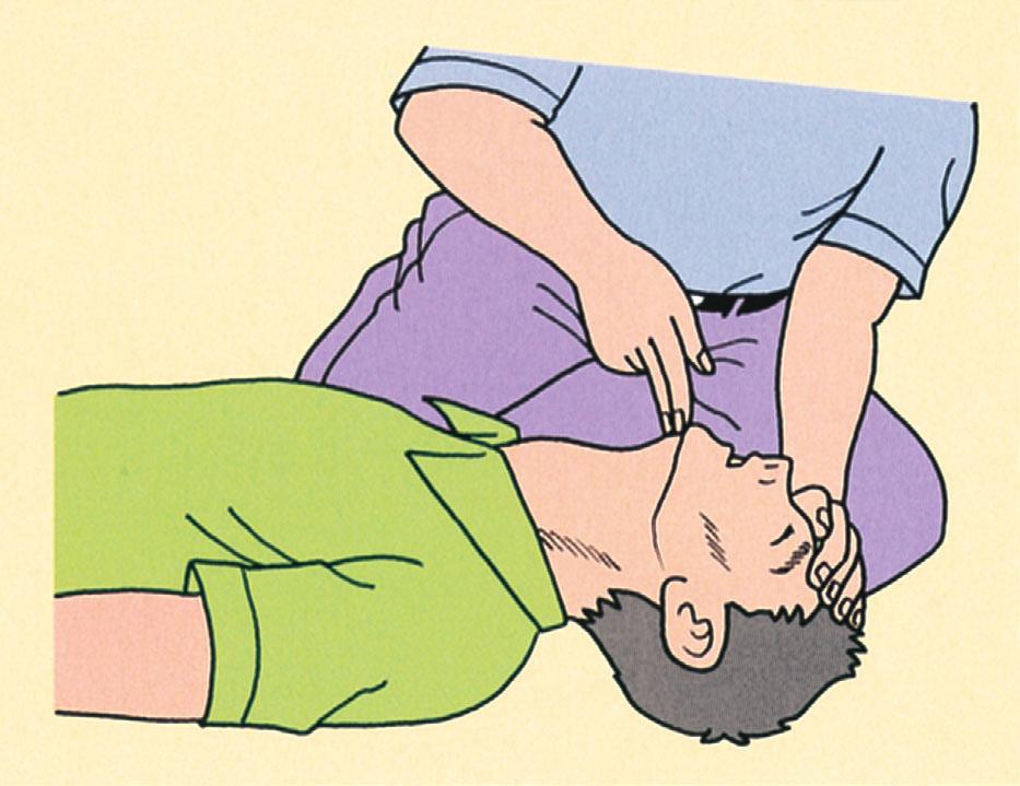 3 Opening the airway (head-tilt chin-lift maneuver) This maneuver opens the back of the throat of the person, making it easier for air to pass into the lungs.