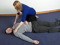 1. Assess the victim for response and look for normal or abnormal breathing.