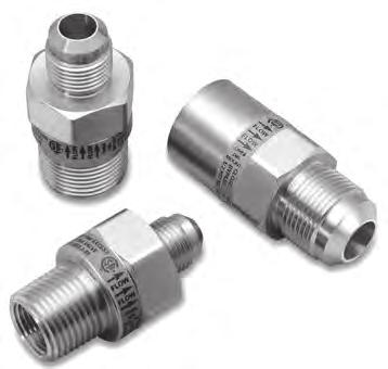 32 EXCESS FLOW VALVES Appliance Excess Flow Valves The Safety+PLUS excess flow valve helps protect against gas fires and explosions due to line ruptures or disconnects at the appliance.