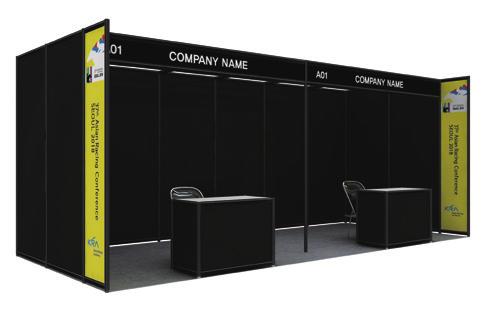 5m Package: Lighting & Electricity (1kw) / 1 Reception Desk / Flooring / 1 Company Name Board / 1 Chair Benefits of Booth: 1 Free Registration + 50% discount (1person) / Logo Exposure on Website &