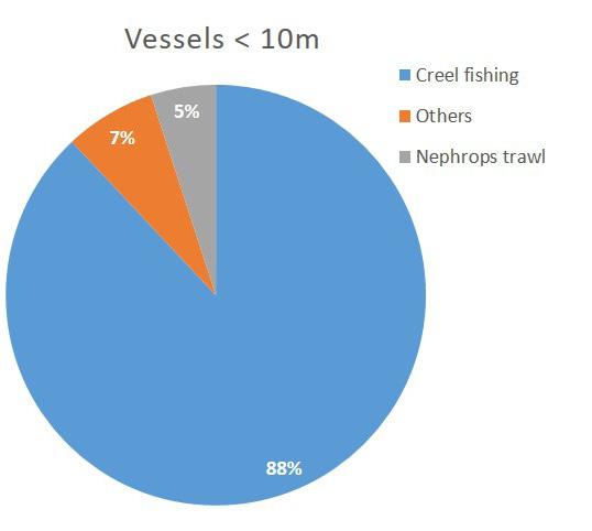 Over a third of these vessels (1 449) were under 10m in length, with the remaining 566 above 10m (see Figure 2 