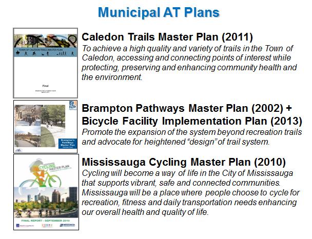 Figure 3: Municipal Plans Supporting Peel s Mandate for Active Transportation 3.
