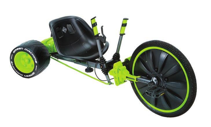Trigger handbrake TIRES: 20 pneumatic front tire and extra wide super slick rear tires in durable plastic RIMS: Molded