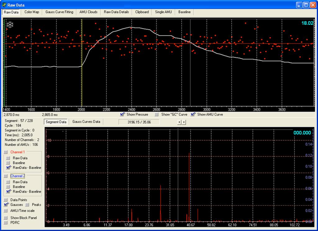 Fig. 11. Mass 40 argon pump out curve for.25nl volume. Figure 12 shows the moisture (AMU 18) data.