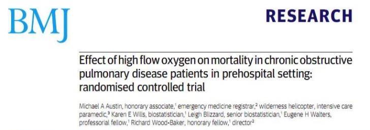 HIGH CONCENTRATION OXYGEN MAY DOUBLE THE RISK OF