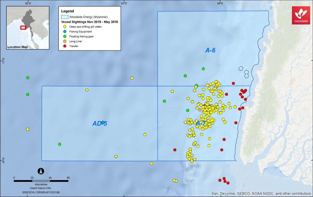 Figure 12: Fishing vessel sightings recorded during