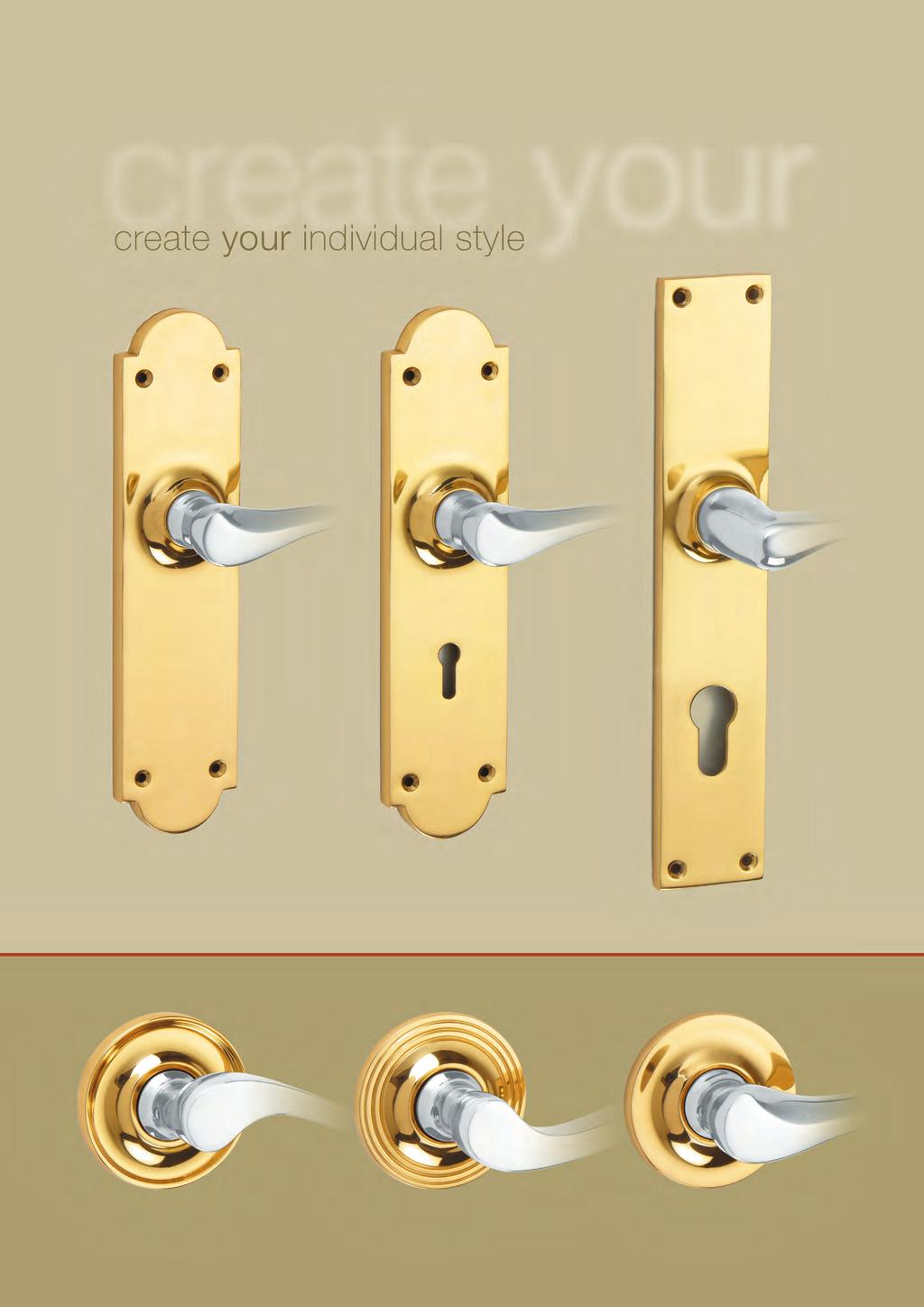 door fittings >> 1 lever furniture - backplate range This backplate can be supplied unsprung or with standard springing 210 x 50mm Arched Latch (shown) 210 x 50mm Arched Lock (shown)