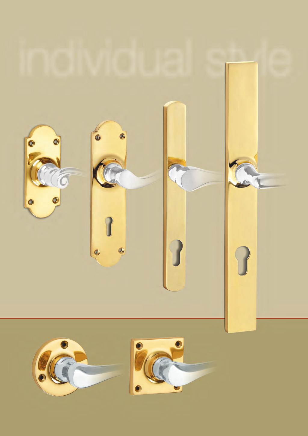 lever furniture - backplate range 100 x 41mm Arched Latch 165 x 41mm Arched Lock (shown) 240 x 26mm * + Euro Profile (shown) 305 x 35mm * + Euro Profile (shown) * Suitable for use with