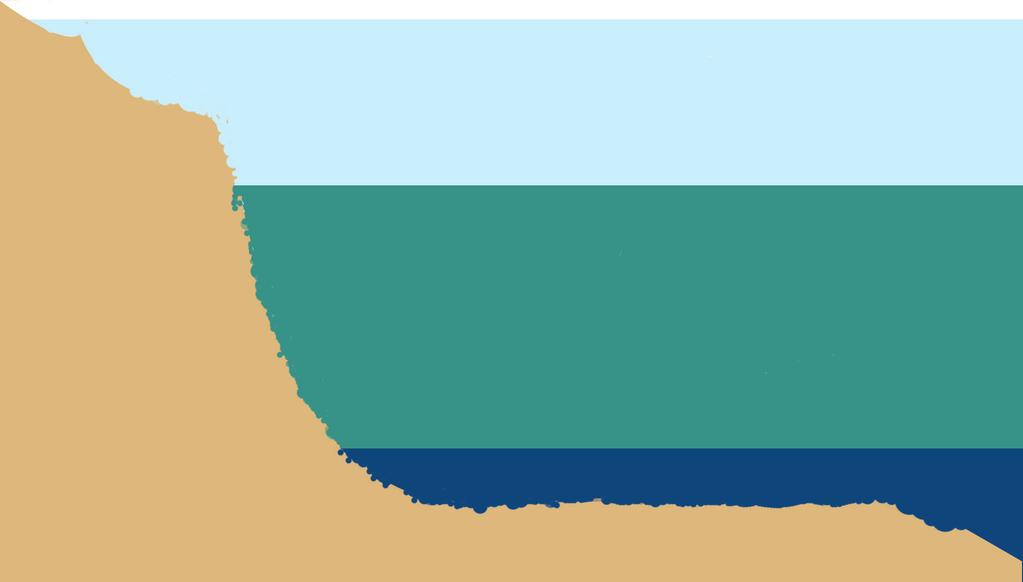 Ocean Realms Diagram High Tide Low Tide Pelagic Zone Intertidal Zone Continental Shelf Sunlight Zone (Photic Zone) 200m