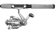 NEW FOUND SHAKESPEARE FIREBIRD SPINNING COMBO NEW FOUND POWERLIGHT SPINNING COMBO Ball bearing reel, chrome plated spool 2-piece 5'6" medium light rod with EVA foam handle Order in multiples of 3