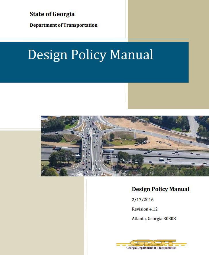 by GDOT for the design of roadways and