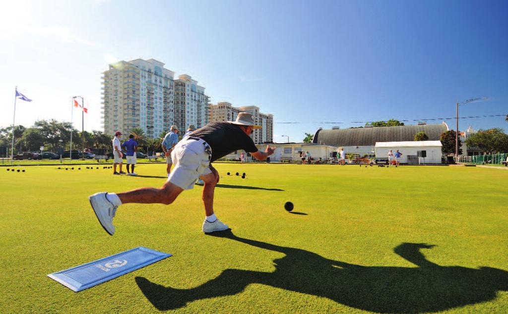 SARASOTA LAWN BOWLING Founded in 1927, the Sarasota Lawn Bowling Club is one of the oldest sporting clubs in Florida and a historical landmark.