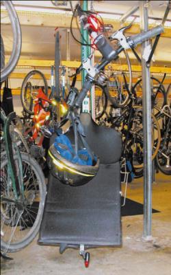 garage. Cyclists appreciate not having to detach wheels, panniers and other gear or components.