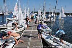 By the time the Coconut Grove Sailing Club race committee had brought the fleet out to the bay, and set a course in the light and shifty conditions, it was getting