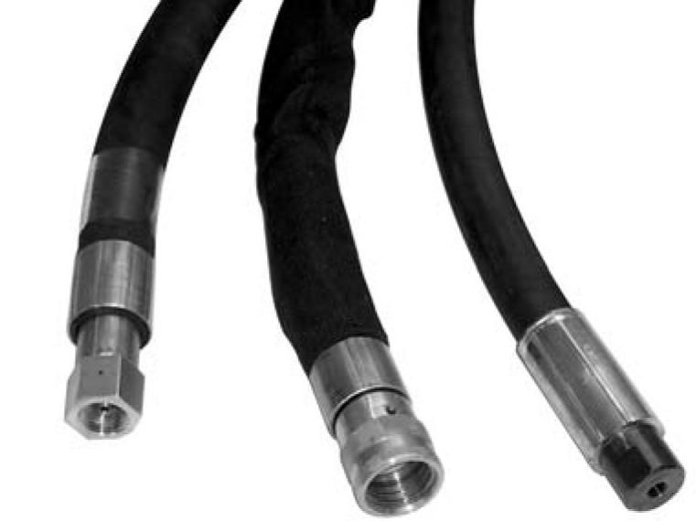 Jetstream provides a full arrangement of hoses and flex lances for ultra high pressure waterblasting. The hoses and lances are designed to be durable and reliable for any 20,000 psi application.