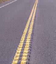 Taylor) (Source: LCTHCS) The two most common types of milled centerline rumble strip patterns are: Continuous 12 to 24 apart Alternating Paired 12 to 24 apart alternated with paired 24 or 48 apart